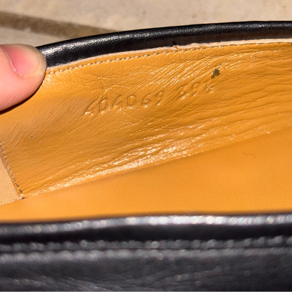 GUCCI ‼️ONE LEFT SHOE‼️ Black Leather Loafer Gold Horsebit - Picture 8 of 12